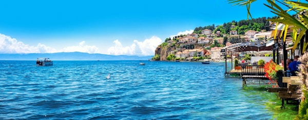 Makedonien - land, Ohrid, stad, stadsbild, Europa