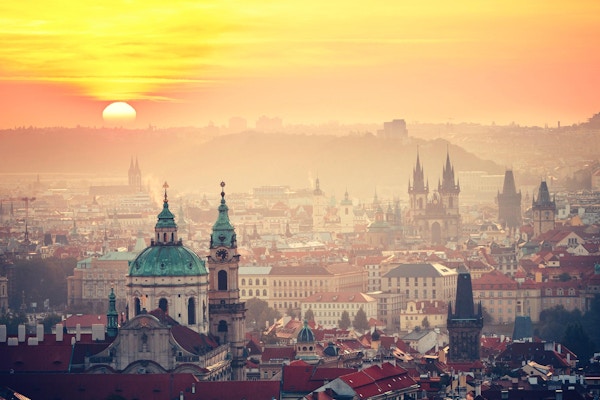 Cityscape of Prague at the sunrise - Czech Republic