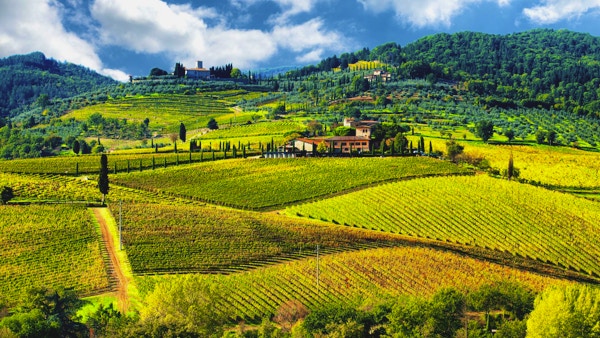 Landskap i Chianti-regionen, Toscana, Italien