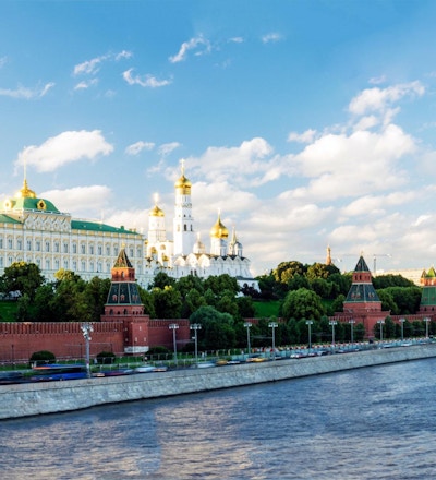 Panoramautsikt över Moskva Kreml och Moskvafloden. ryssland