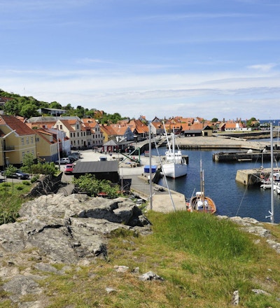 Liten hamn på Bornholm sommardag
