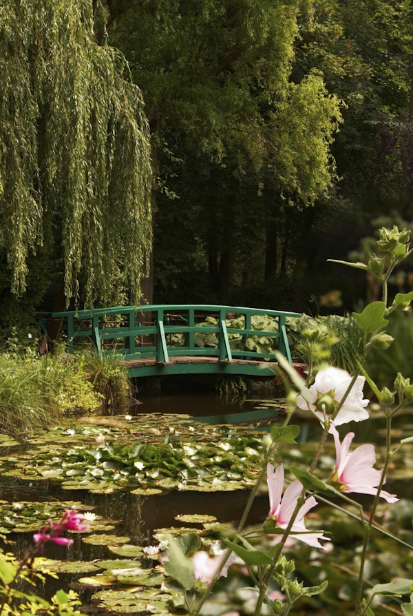 Trädgården för den berömda målaren Claude Monet, där han målade sina näckrosor
