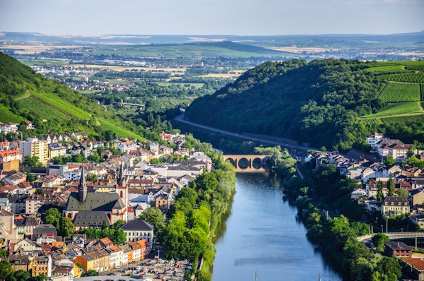 Bingen am Rhein and Rhine river in Rheinland-Pfalz, Germany