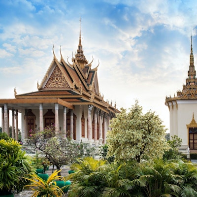 The Silver Pagoda or Wat Preah Keo, Wat Ubosoth Ratanaram or Preah Vihear Preah Keo Morakot is located on the south side of the Royal Palace, Phnom Penh.
