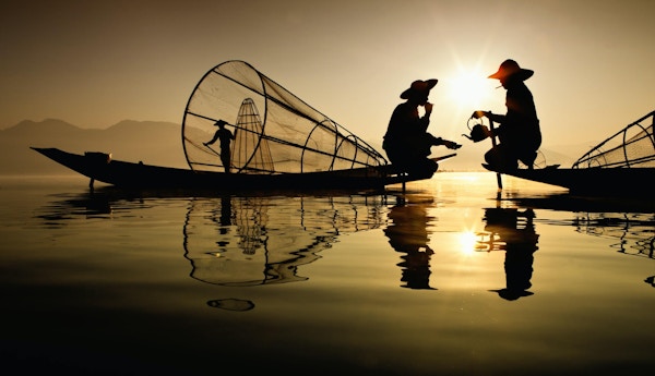 fiskare på Inle sjön, Myanmar.