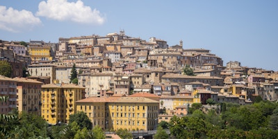 En sikt av den gamla staden av Perugia (Umbria), Italien.